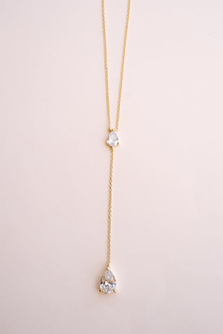 Georgina Pear Cut Lariat Necklace