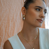 Hailey Dome Pearl Drop Earrings - Wander + Lust Jewelry
