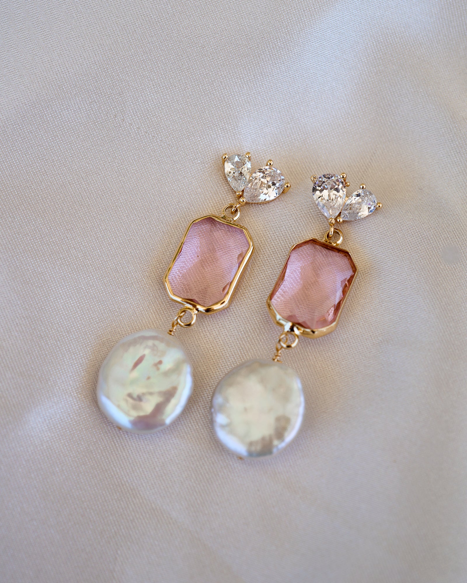 Arabella Pink Drop Earrings - Wander + Lust Jewelry