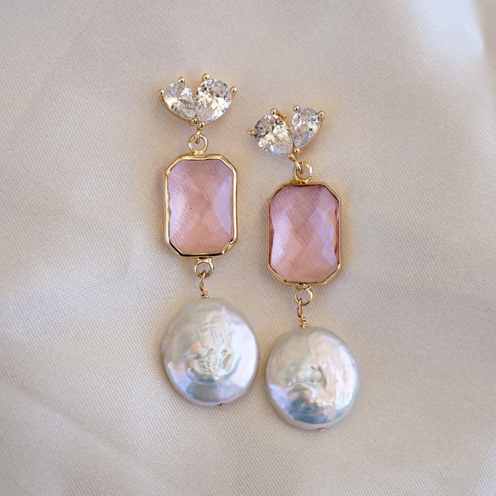 Arabella Pink Drop Earrings - Wander + Lust Jewelry