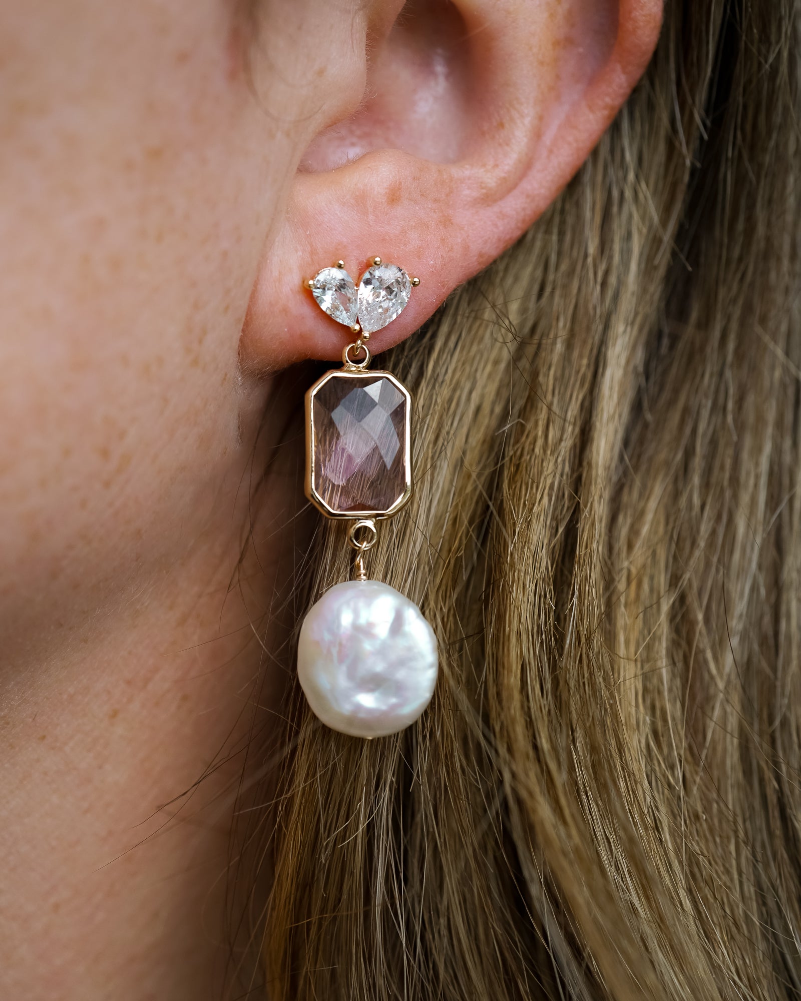 Arabella Pink Drop Earrings - Wander + Lust Jewelry