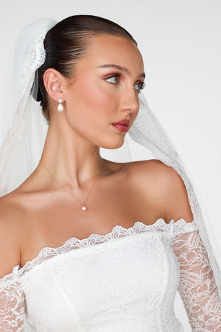 Evelyn Single Pearl Necklace Wander + Lust Jewelry Evelyn Single Pearl Necklace Wander + Lust Jewelry