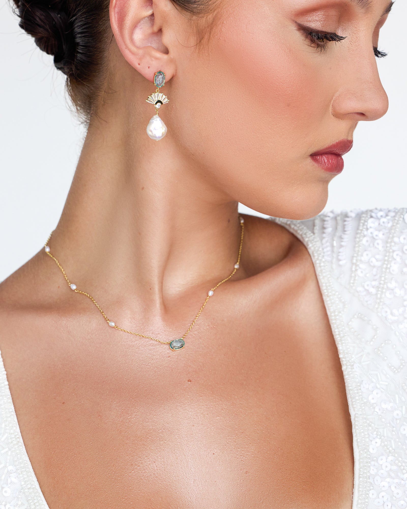 Something Blue Pearl Necklace - Wander + Lust Jewelry