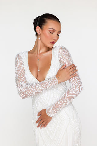 Something Blue Lariat Necklace