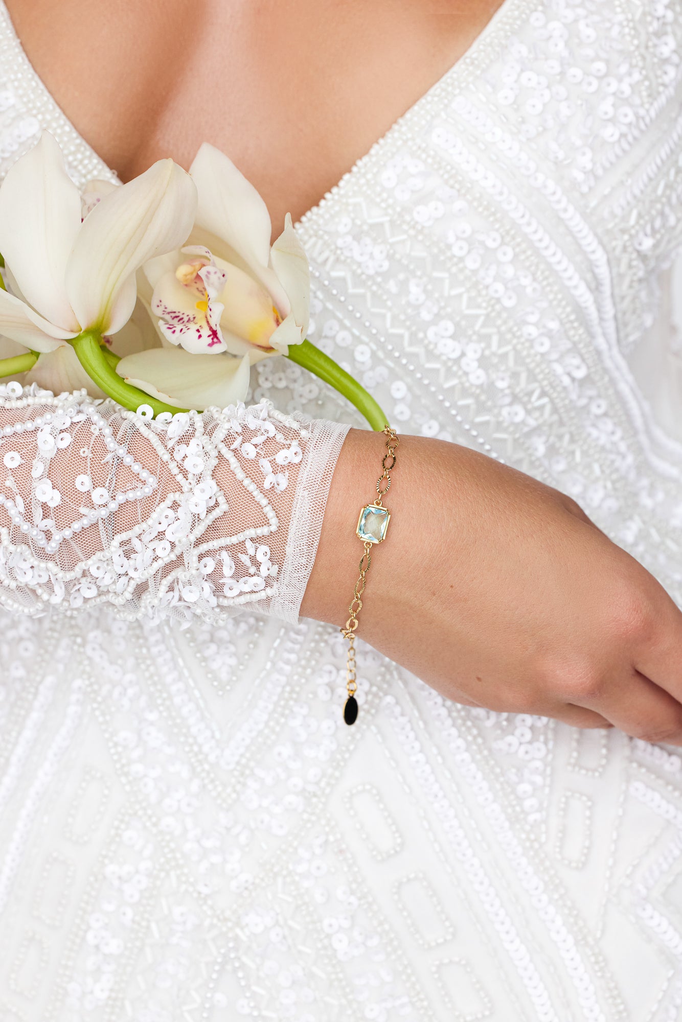 Liliana Blue Bridal Bracelet - Wander + Lust Jewelry