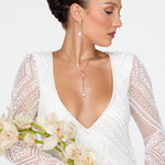 Liliana Pearl Lariat Necklace - Wander + Lust Jewelry