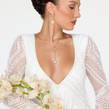 Liliana Pearl Lariat Necklace - Wander + Lust Jewelry