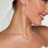 Laurel Teardrop Pearl Necklace - Wander + Lust Jewelry