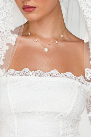 Sofia Pearl Dangle Necklace