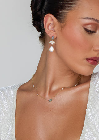 Something Blue Pearl Necklace