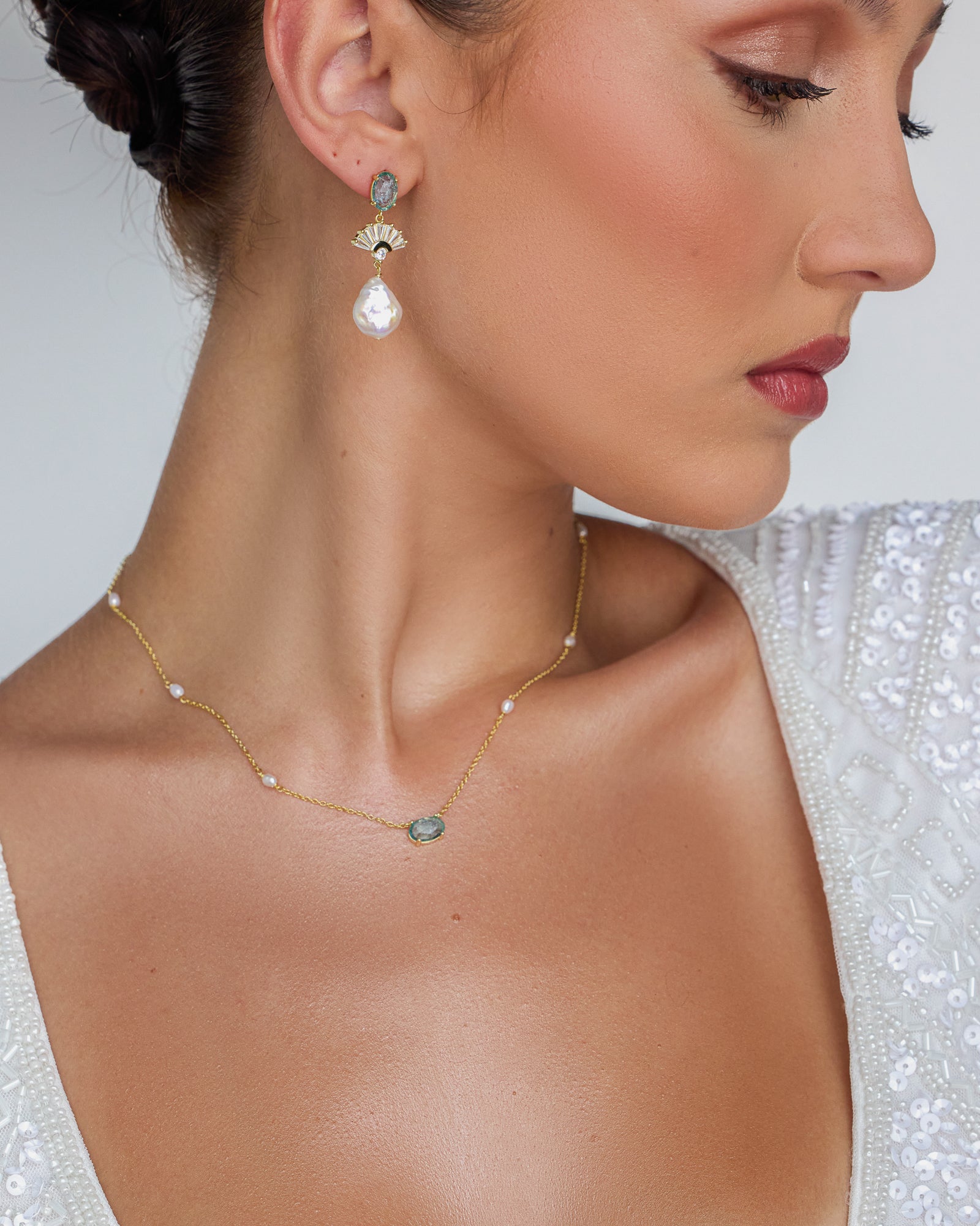 Something Blue Pearl Necklace - Wander + Lust Jewelry