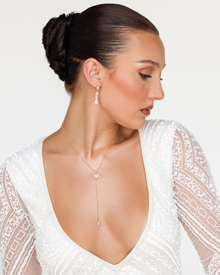 Rosalie Pink Pearl & Rose Quartz Earrings