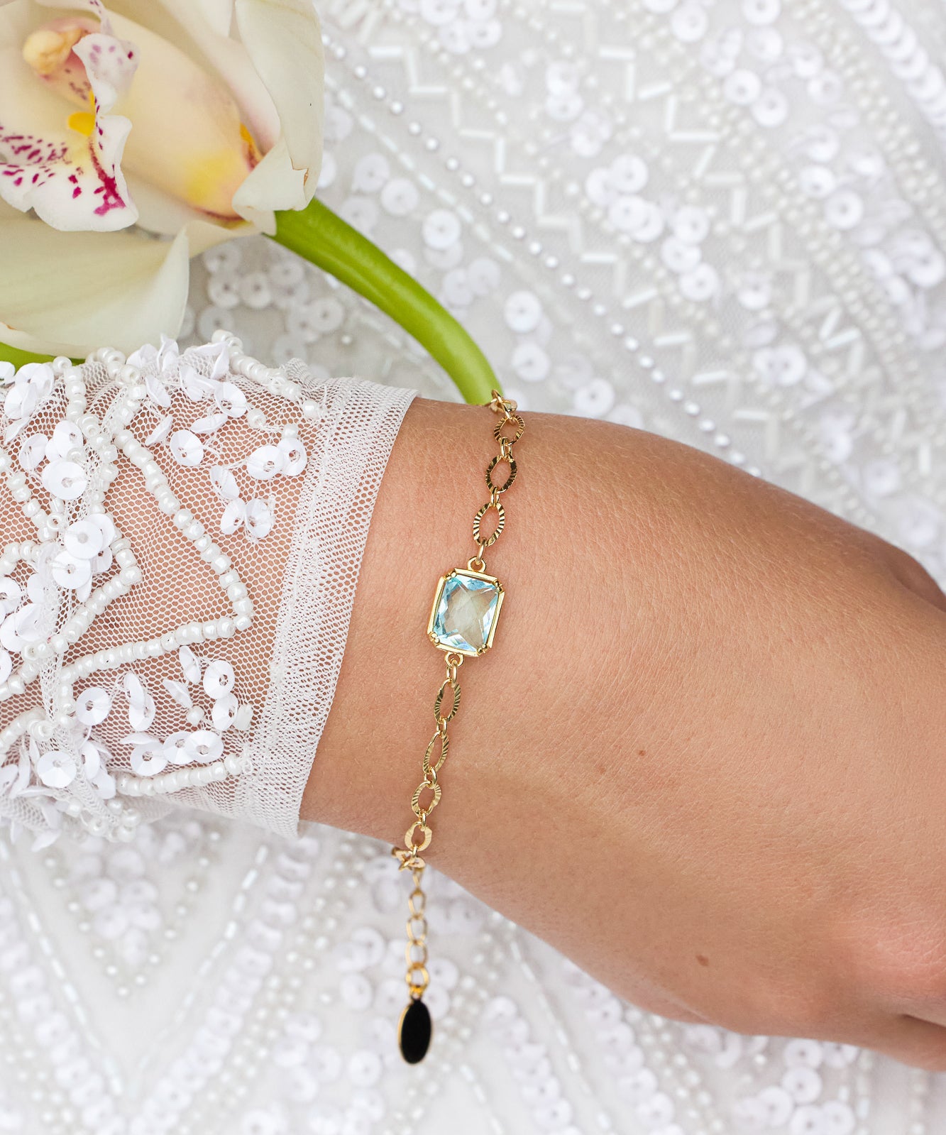 Liliana Blue Bridal Bracelet - Wander + Lust Jewelry