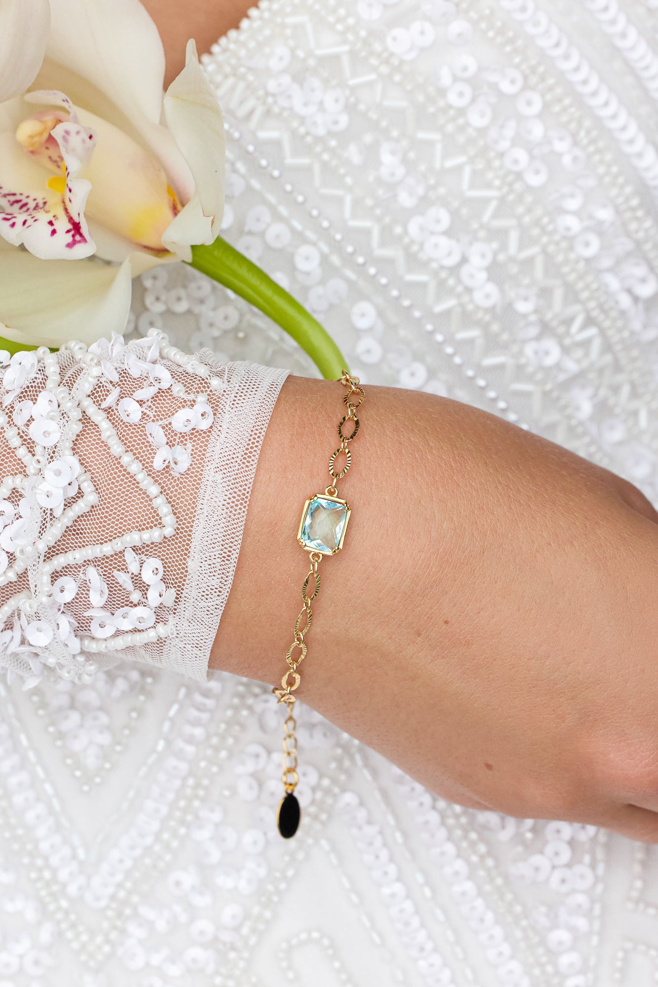 Liliana Blue Bridal Bracelet - Wander + Lust Jewelry
