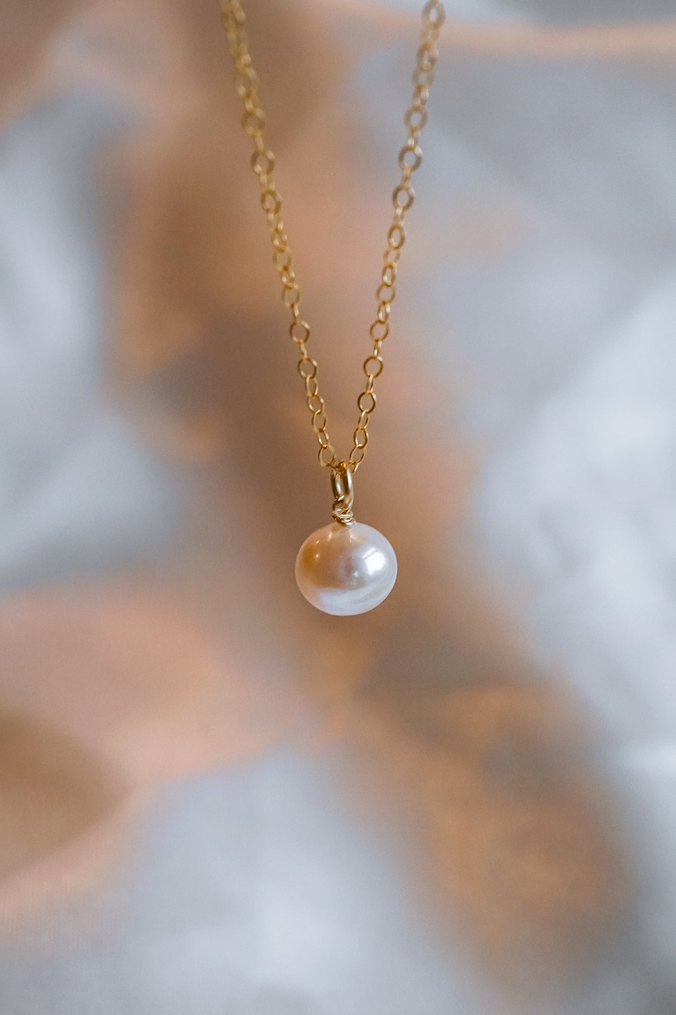 Evelyn Single Pearl Necklace - Wander + Lust Jewelry