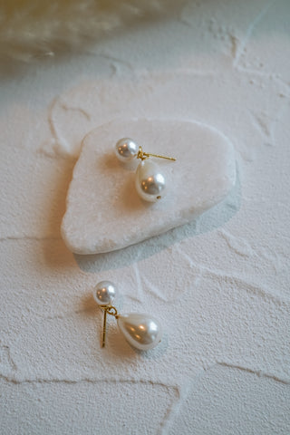 Evelyn Teardrop Pearl Earrings
