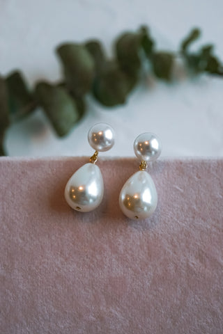 Evelyn Teardrop Pearl Earrings