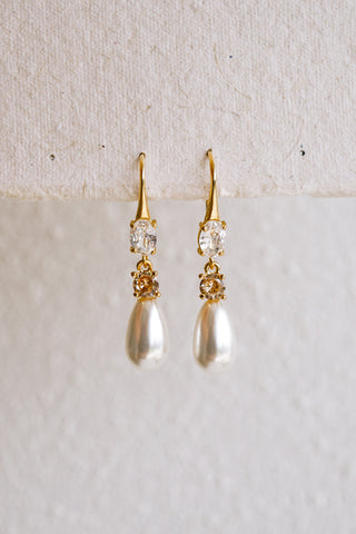 Laurel Teardrop Pearl Earrings