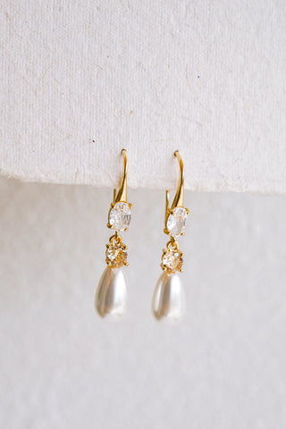 Laurel Teardrop Pearl Earrings