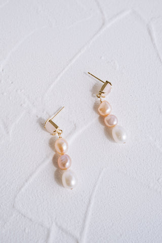 Rosalie Pink Pearl & Rose Quartz Earrings