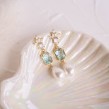 Liliana Blue & Pearl Drop Bridal Earrings - Wander + Lust Jewelry
