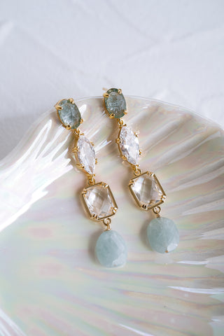Ever After Blue Drop Bridal Earrings