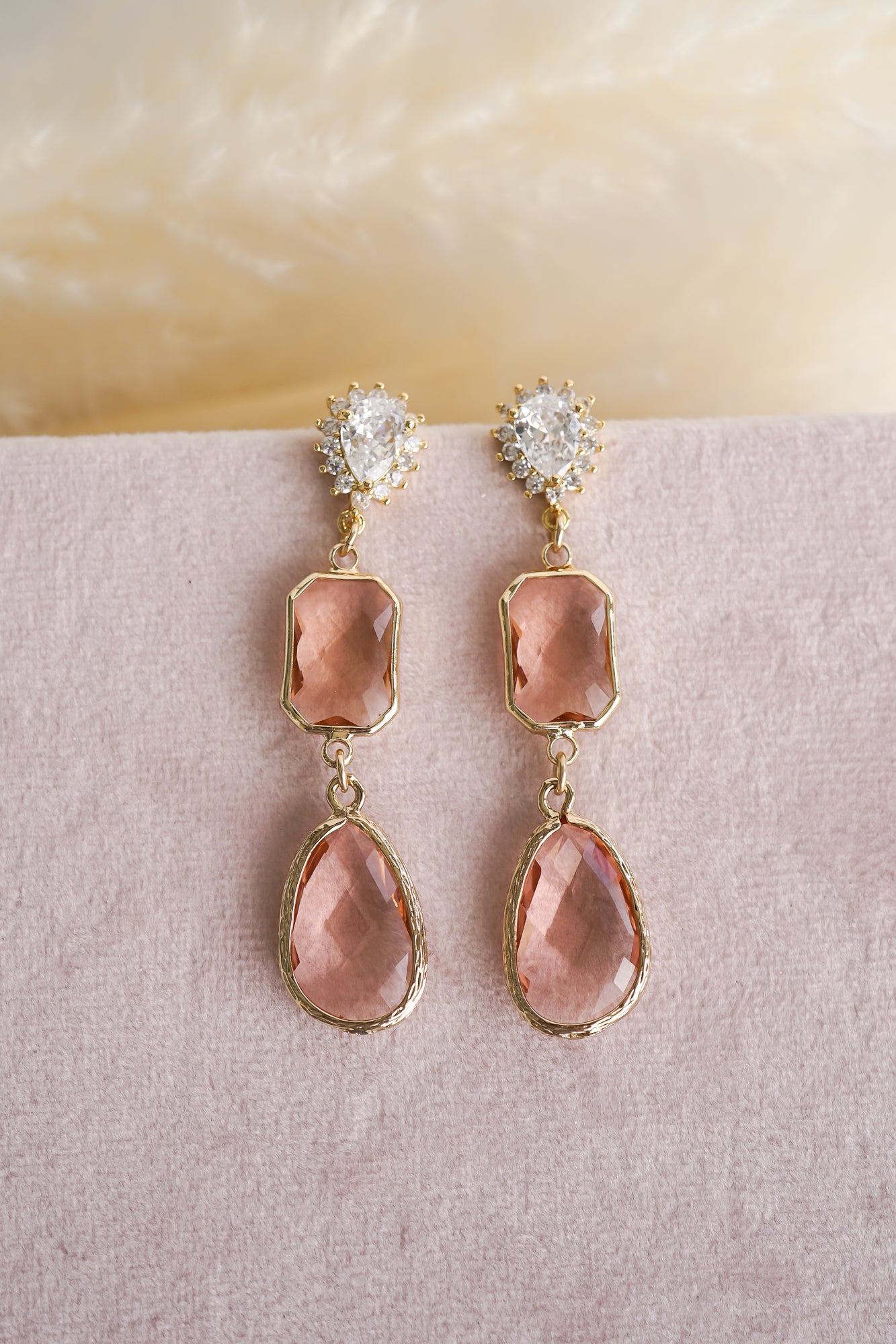 Primrose Peach Drop Earrings