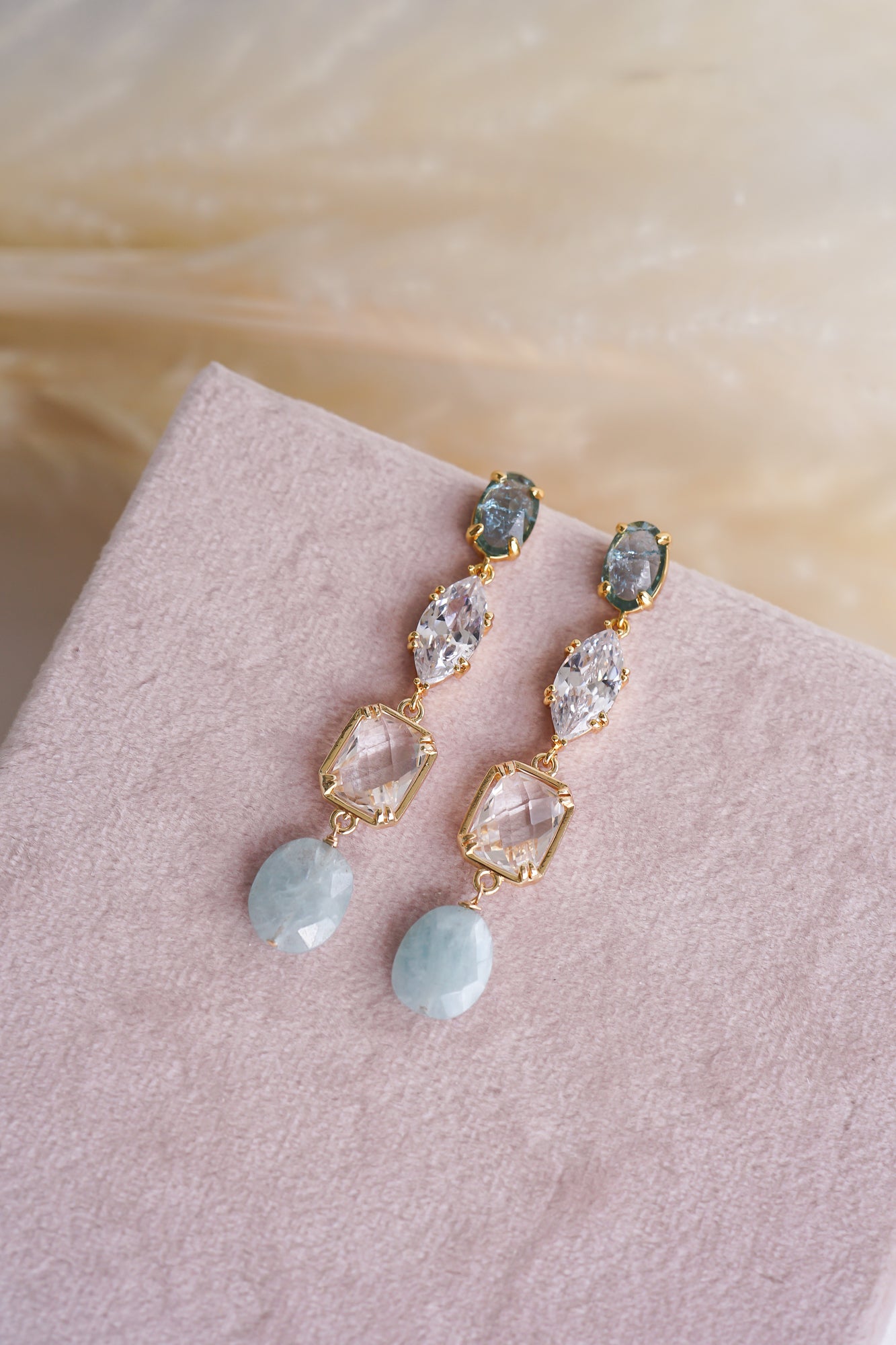 Ever After Blue Drop Bridal Earrings - Wander + Lust Jewelry