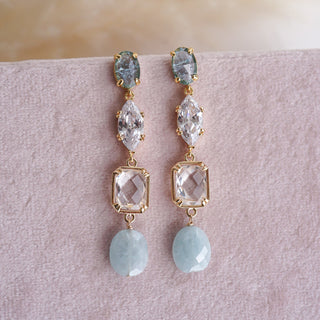 Ever After Blue Drop Bridal Earrings Wander + Lust Jewelry Ever After Blue Drop Bridal Earrings Wander + Lust Jewelry