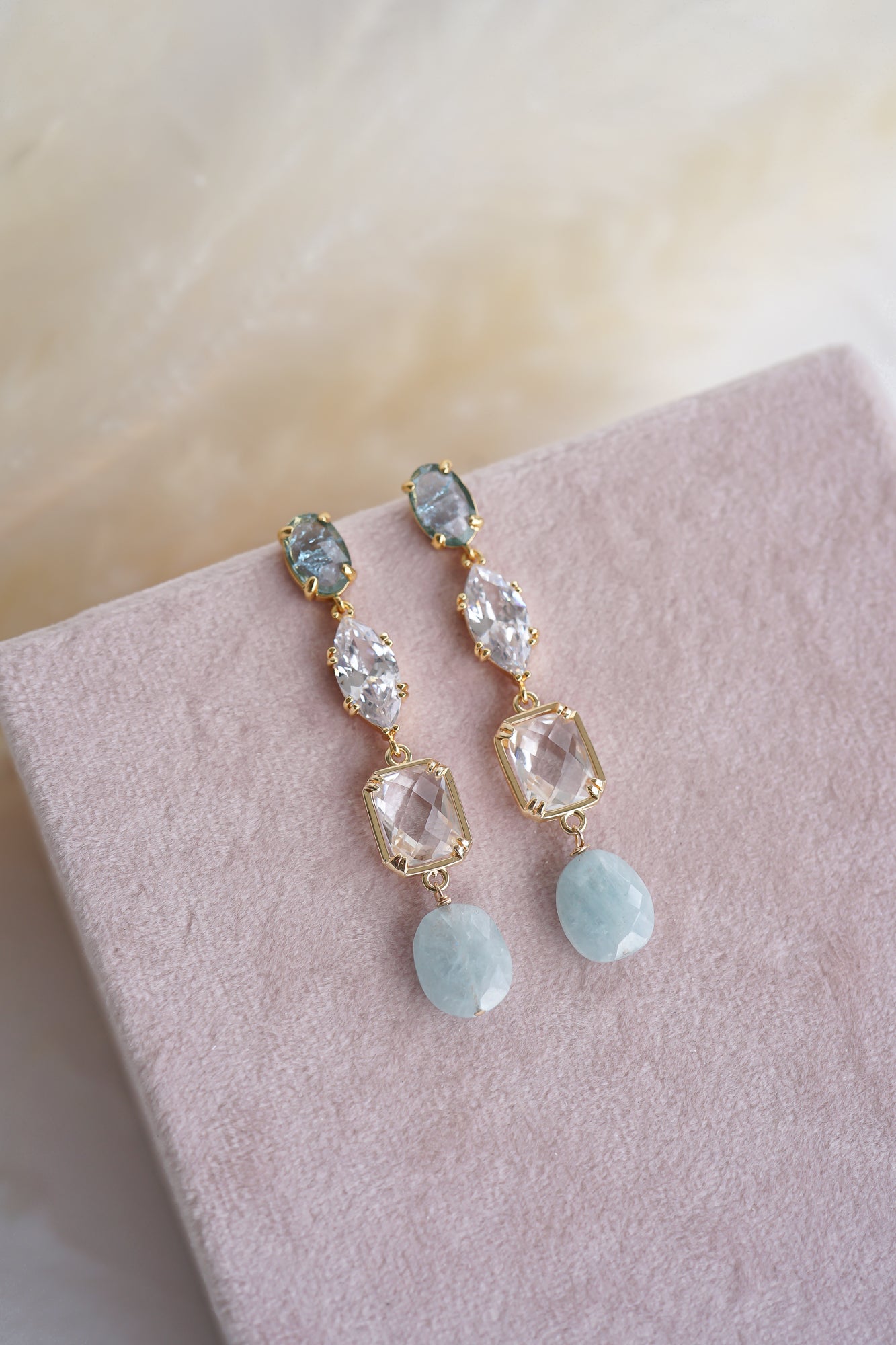 Ever After Blue Drop Bridal Earrings - Wander + Lust Jewelry