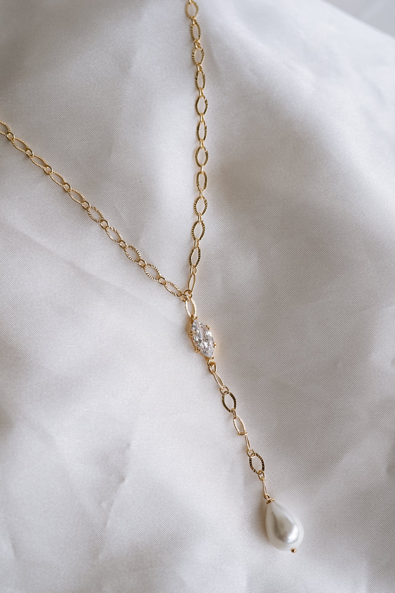 Liliana Pearl Lariat Necklace - Wander + Lust Jewelry