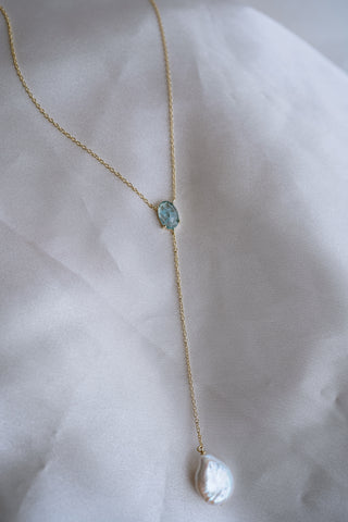 Something Blue Lariat Necklace