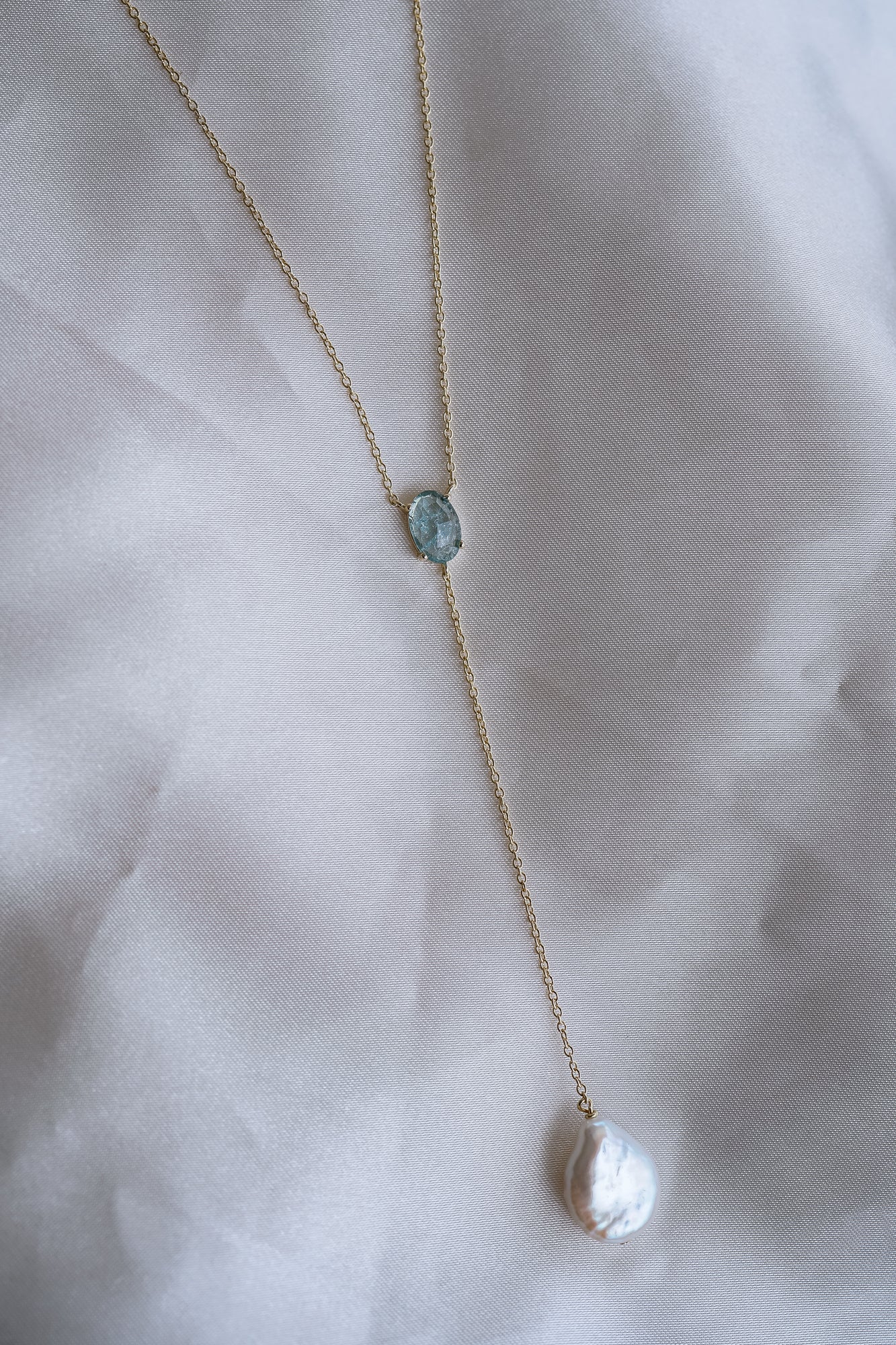 Something Blue Lariat Necklace - Wander + Lust Jewelry