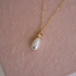 Laurel Teardrop Pearl Necklace - Wander + Lust Jewelry