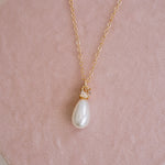 Laurel Teardrop Pearl Necklace - Wander + Lust Jewelry