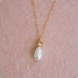 Laurel Teardrop Pearl Necklace - Wander + Lust Jewelry