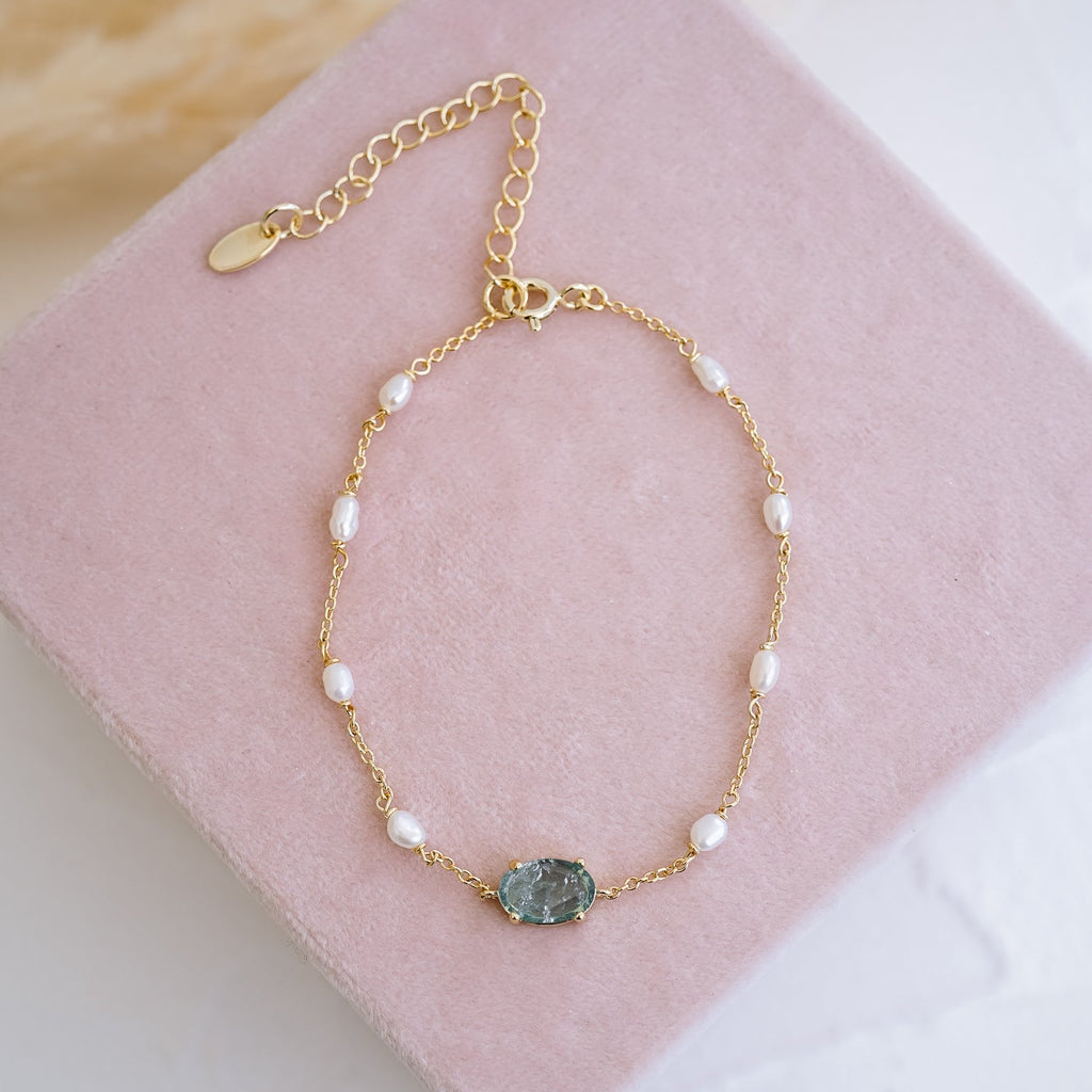 BRIDAL SHOWER REGISTRY: Something Blue Pearl Bracelet