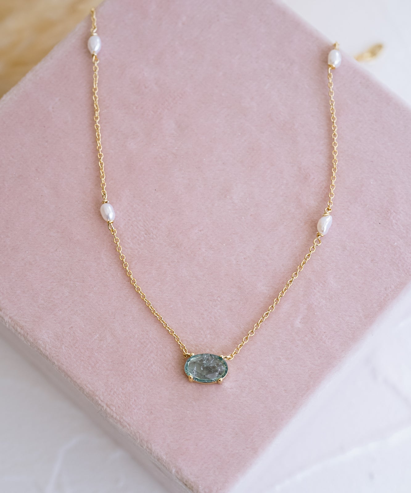 Something Blue Pearl Necklace - Wander + Lust Jewelry