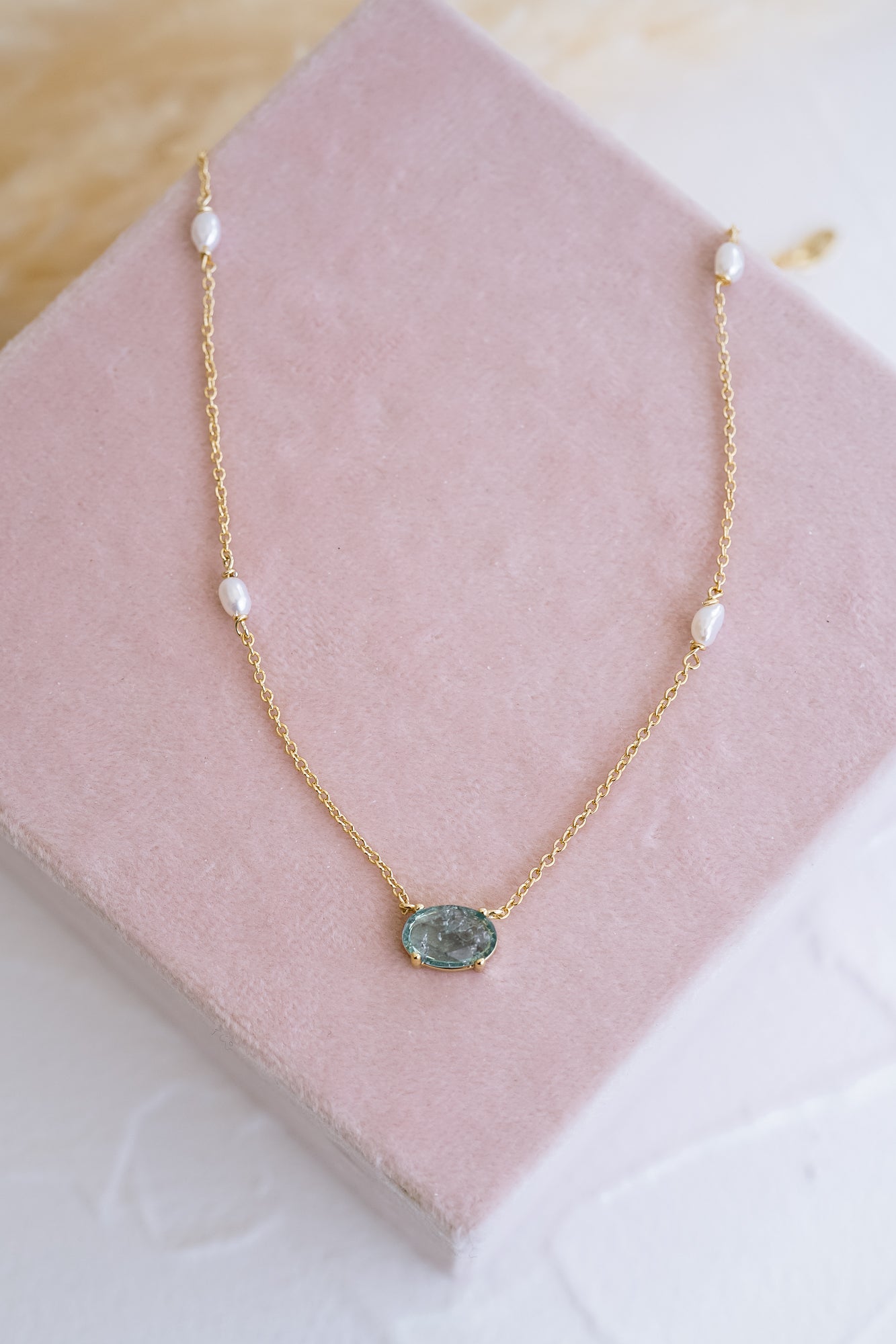 Something Blue Pearl Necklace - Wander + Lust Jewelry