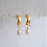 Haven Gold Pearl Hoop Earrings - Wander + Lust Jewelry