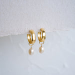 Haven Gold Pearl Hoop Earrings - Wander + Lust Jewelry