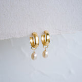 Haven Gold Pearl Hoop Earrings - Wander + Lust Jewelry
