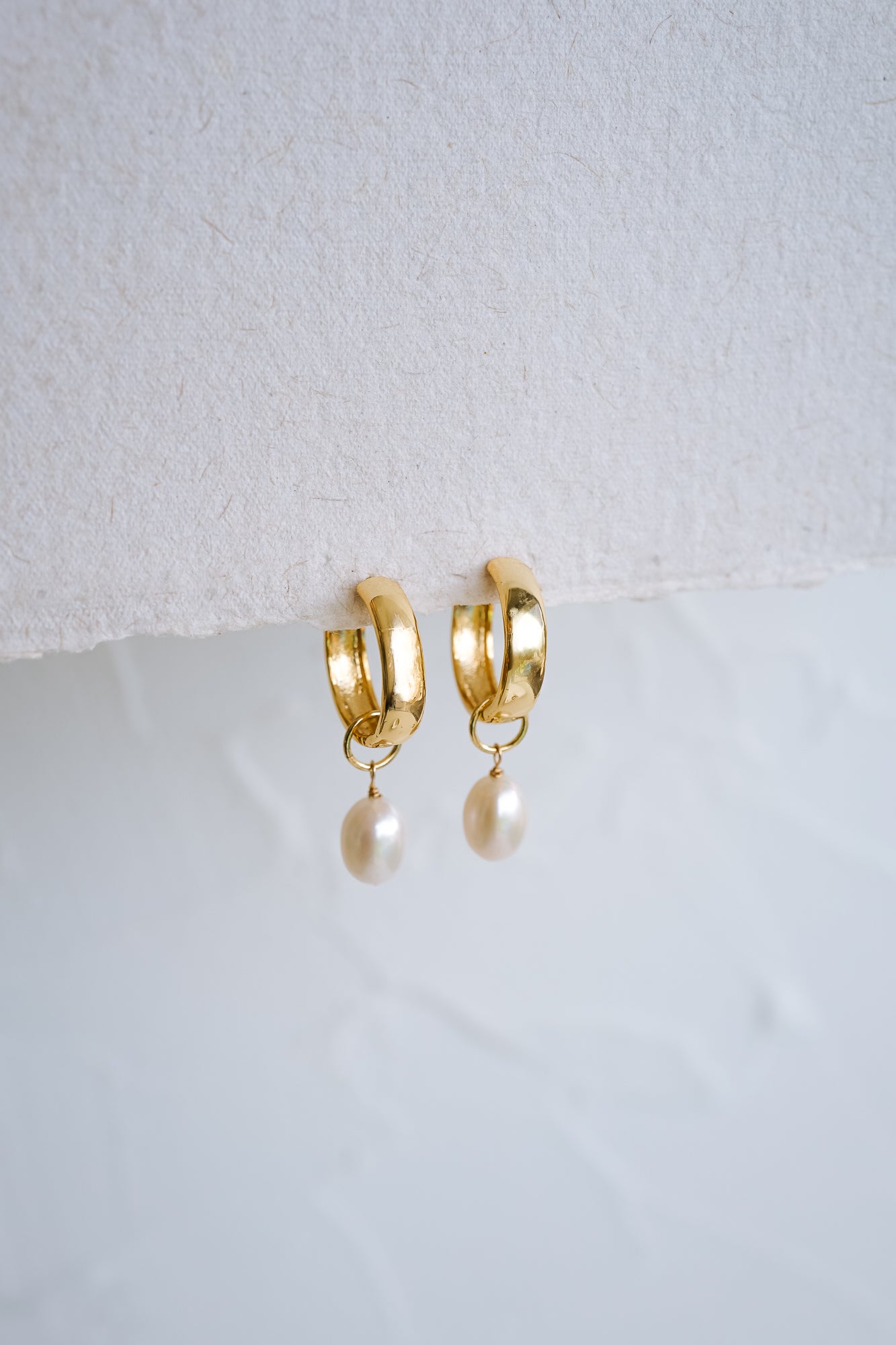 Haven Gold Pearl Hoop Earrings - Wander + Lust Jewelry