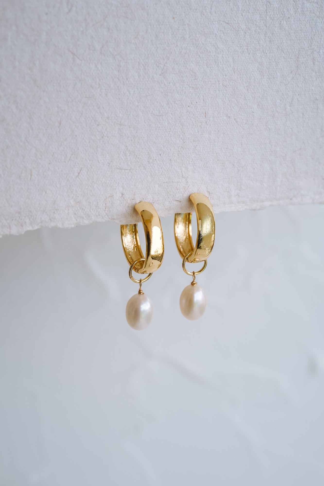 Haven Gold Pearl Hoop Earrings - Wander + Lust Jewelry