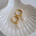 Haven Gold Pearl Hoop Earrings - Wander + Lust Jewelry