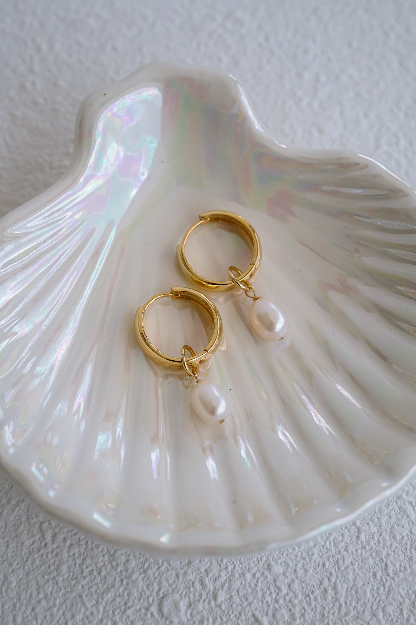 Haven Gold Pearl Hoop Earrings - Wander + Lust Jewelry
