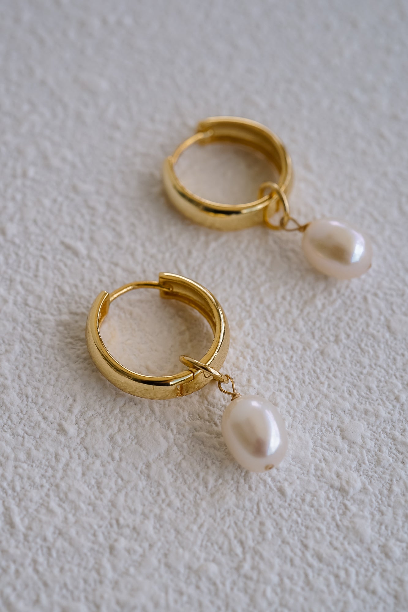 Haven Gold Pearl Hoop Earrings - Wander + Lust Jewelry