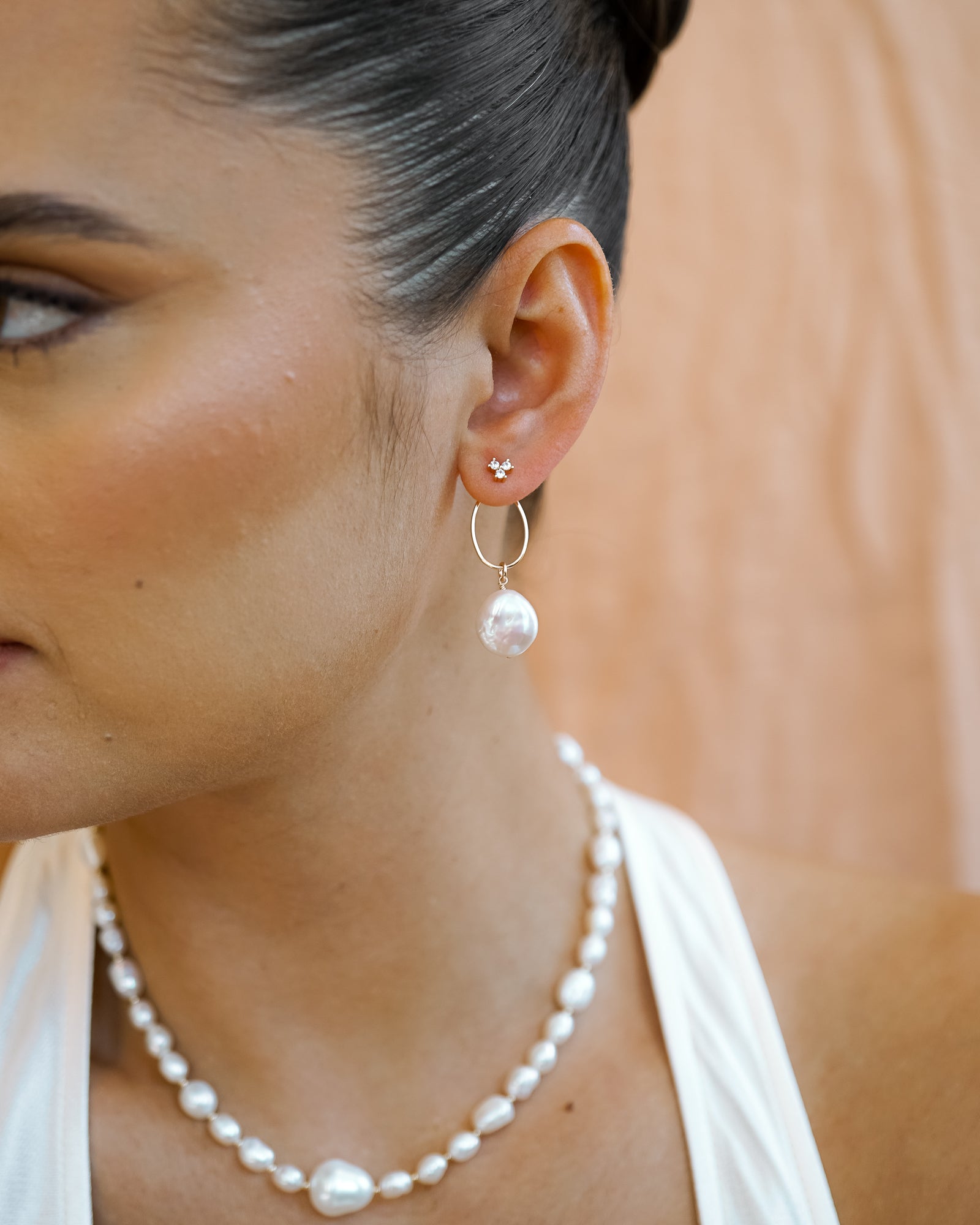 Emerson Pearl Ear Jacket Drops - Wander + Lust Jewelry