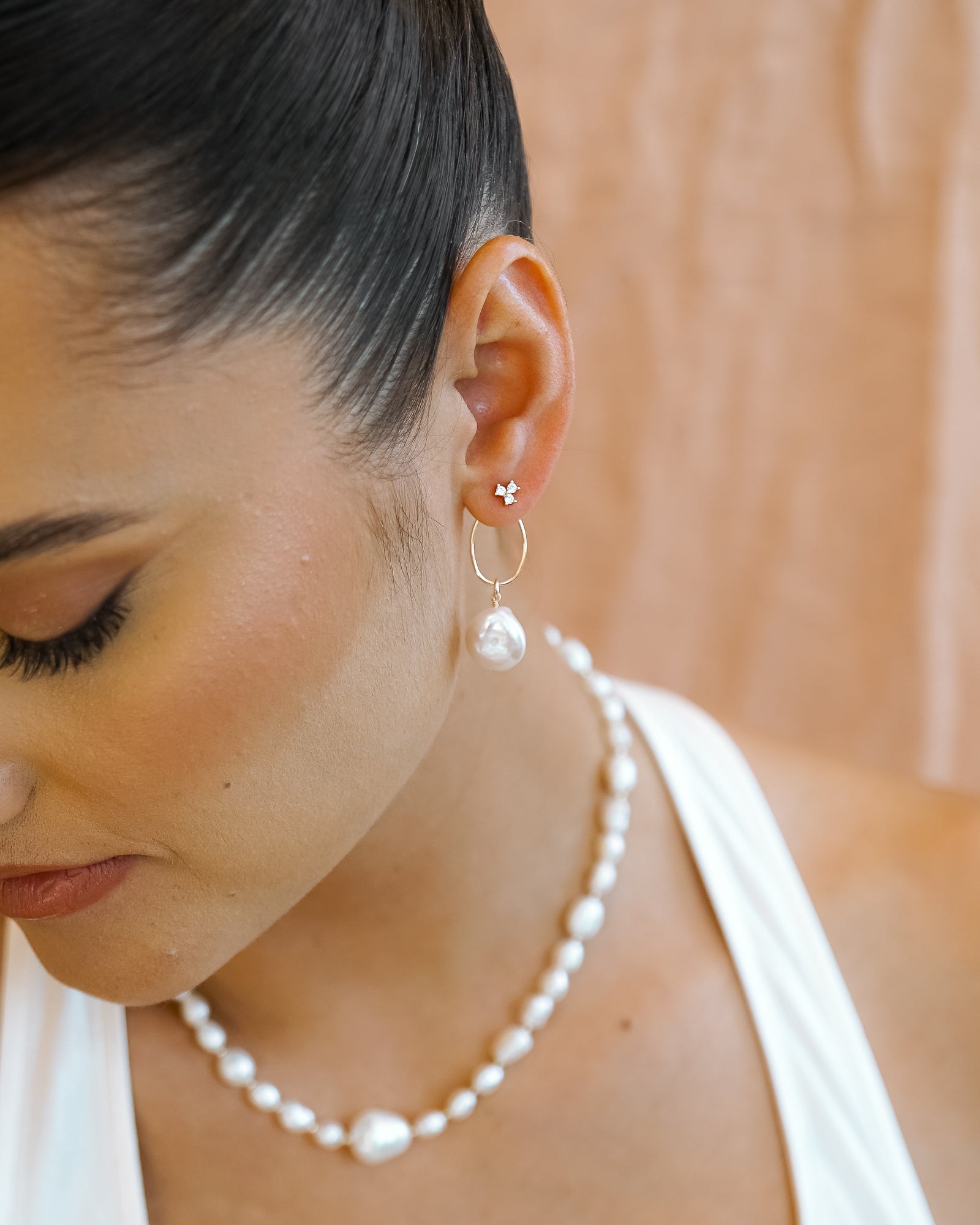 Emerson Pearl Ear Jacket Drops - Wander + Lust Jewelry
