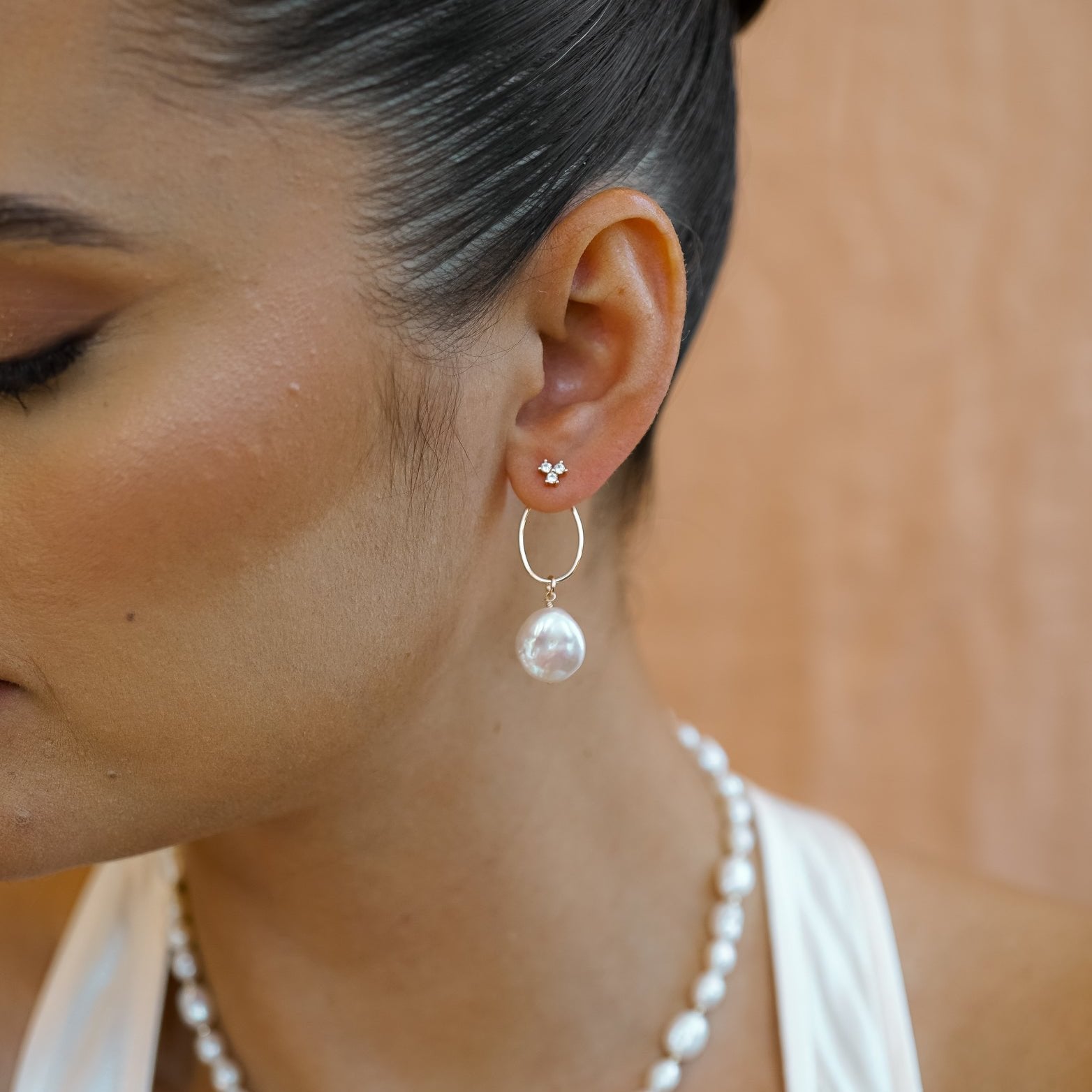 Emerson Pearl Ear Jacket Drops - Wander + Lust Jewelry